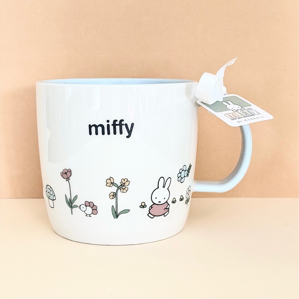 Miffy White and Blue Mug with Floral Design